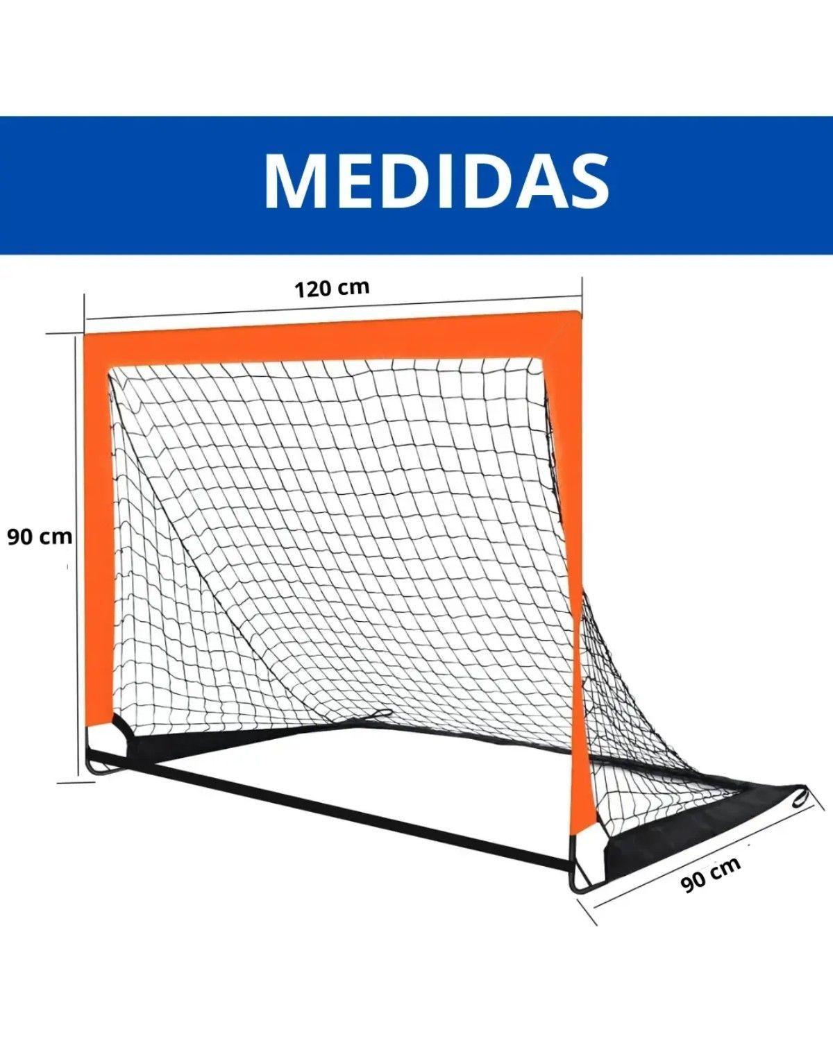 Arco De Fútbol Plegable Portátil 120 Naranja Negro-3