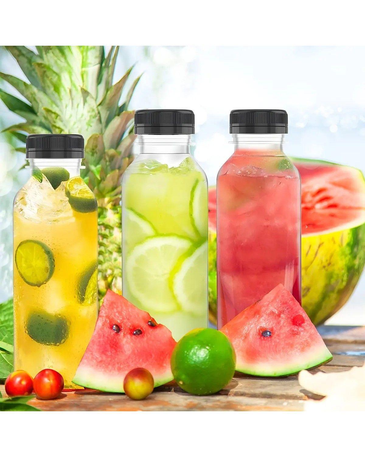 X24 Botellas Plasticas Transparentes Botella Con Tapa 300ml-4
