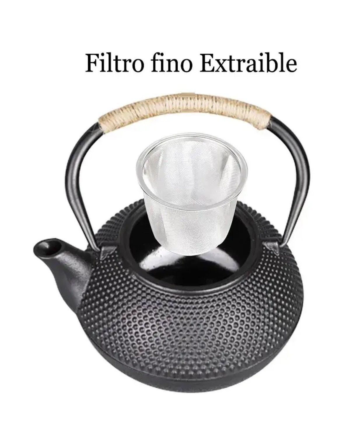 Tetera 600ml Acero Inoxidable Con Filtro Gris Para Té e Infusiones-2