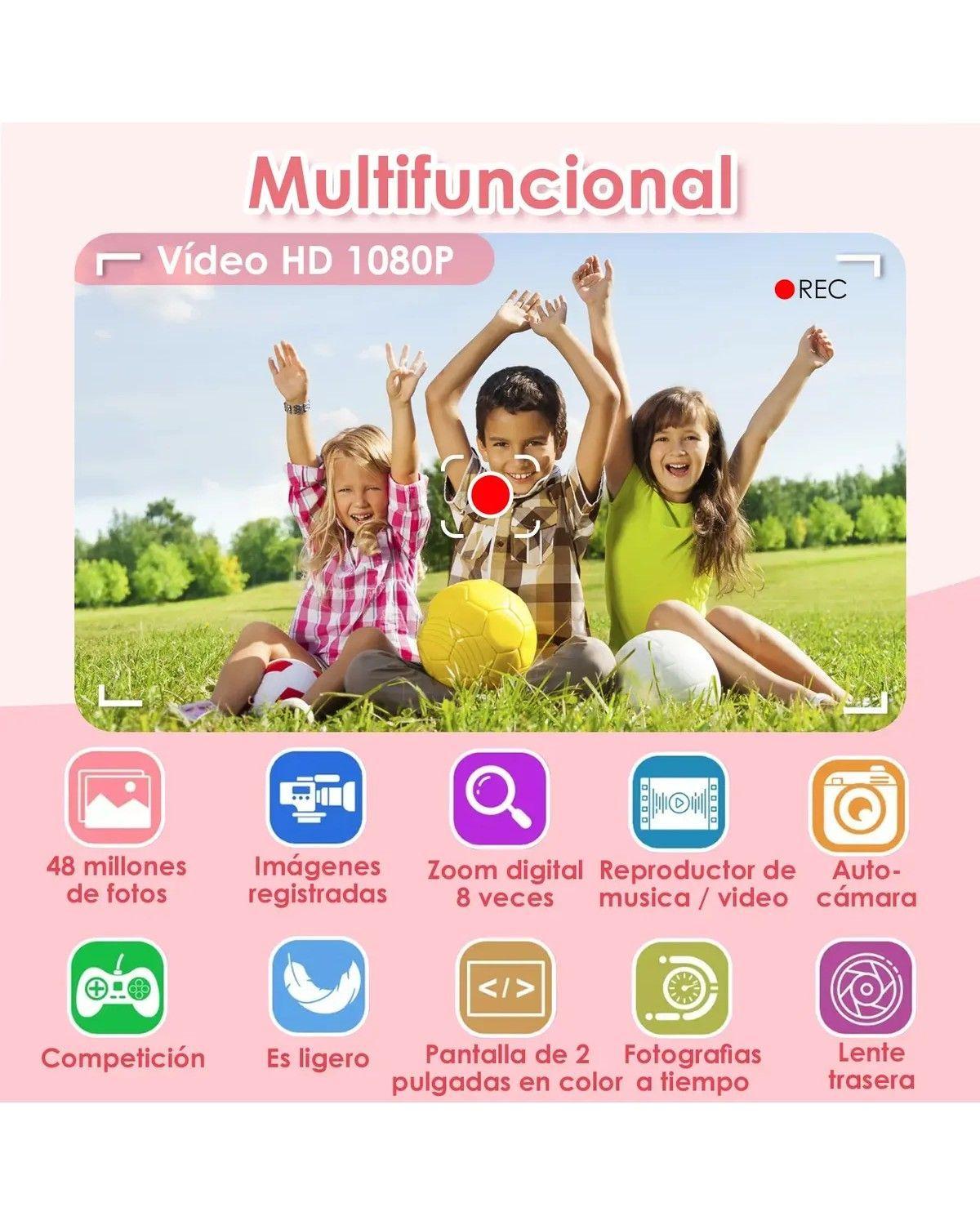 Mini Cámara Fotográfica Digital Para Niños Con Funda Y 32 Gb-1