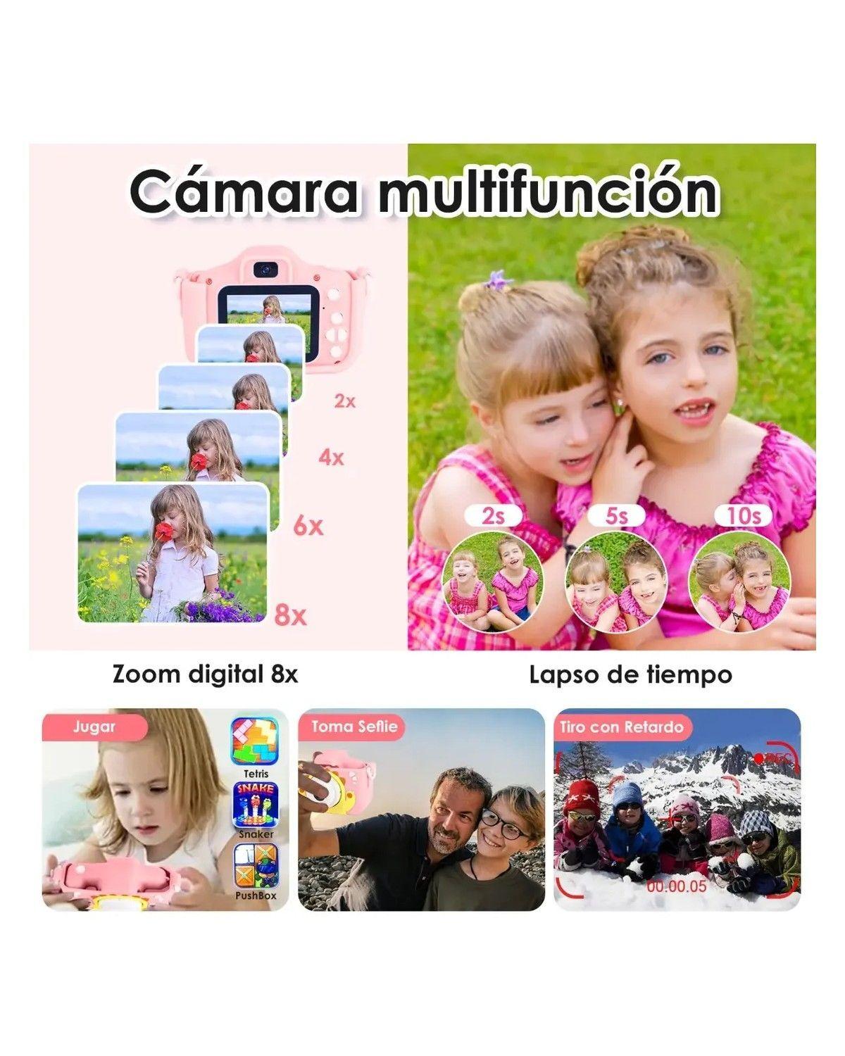 Mini Cámara Fotográfica Digital Para Niños Con Funda Y 32 Gb-2