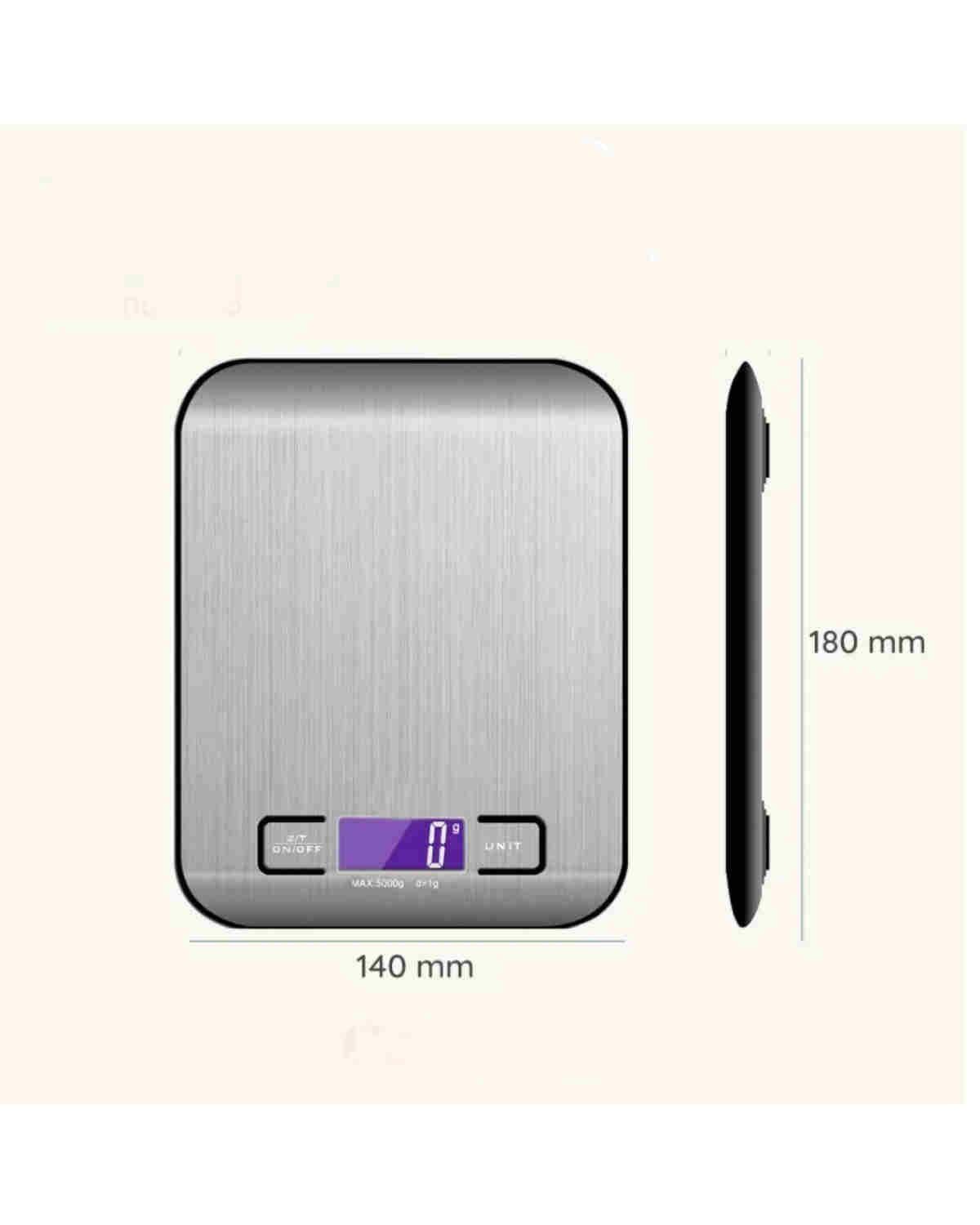 Balanza Pesa Digital Cocina Casatua Gramera Acero Inoxidable 5 Kilos plateado-2