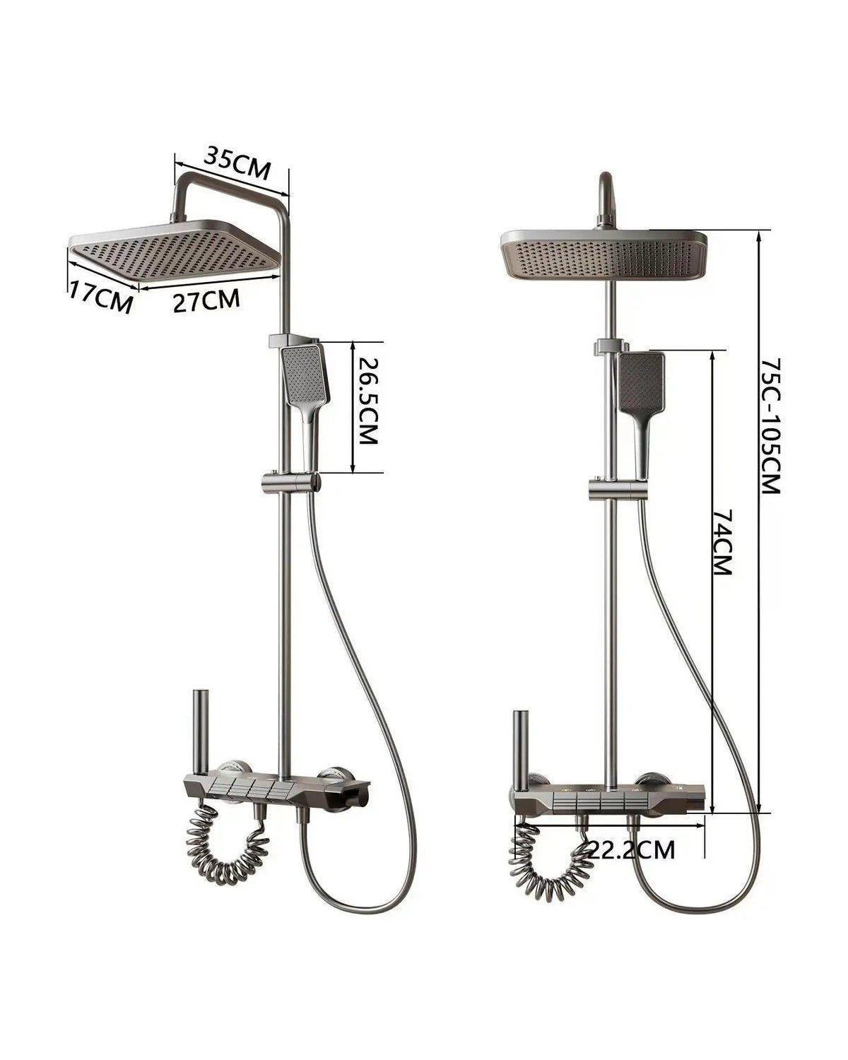 Ducha Columna Acero Inoxidable 4 Funciones Digital Moderno-1