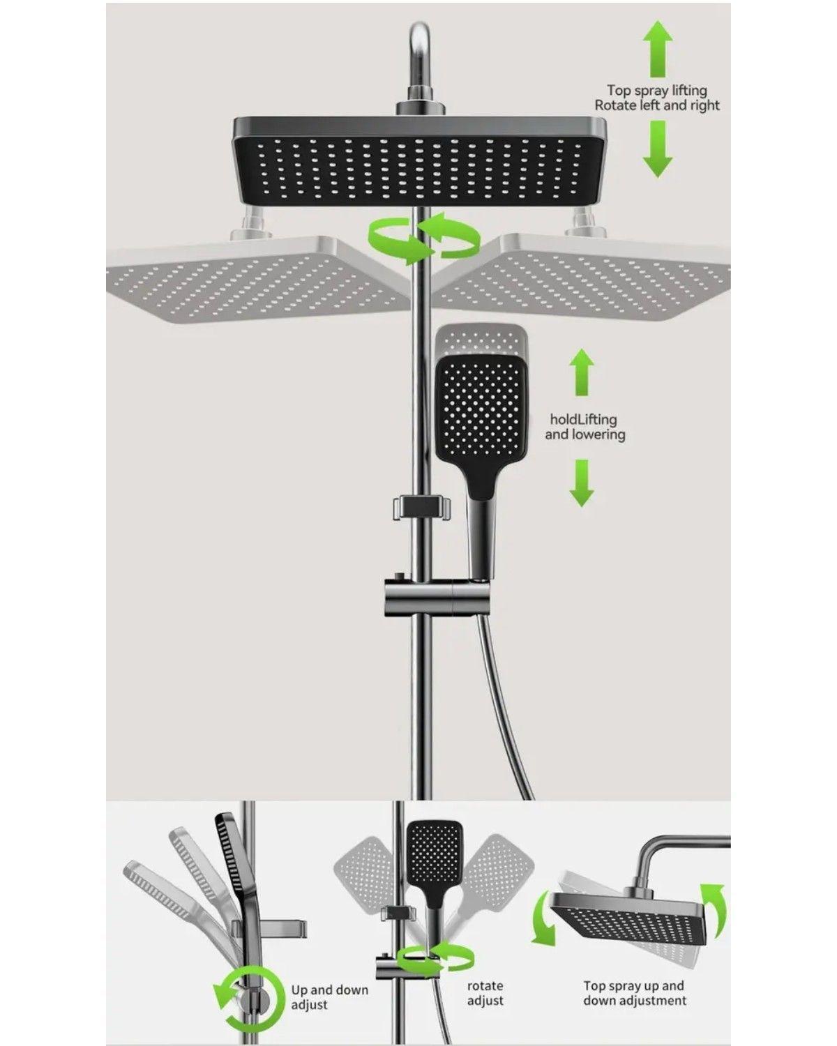 Ducha Columna Acero Inoxidable 4 Funciones Digital Moderno-2