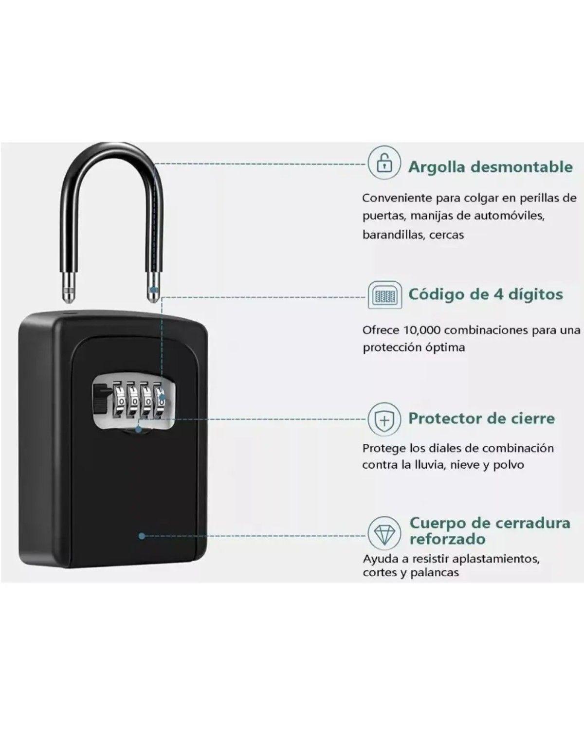Caja Seguridad Porta Llave Candado Clave Para Muro, Colgador-3