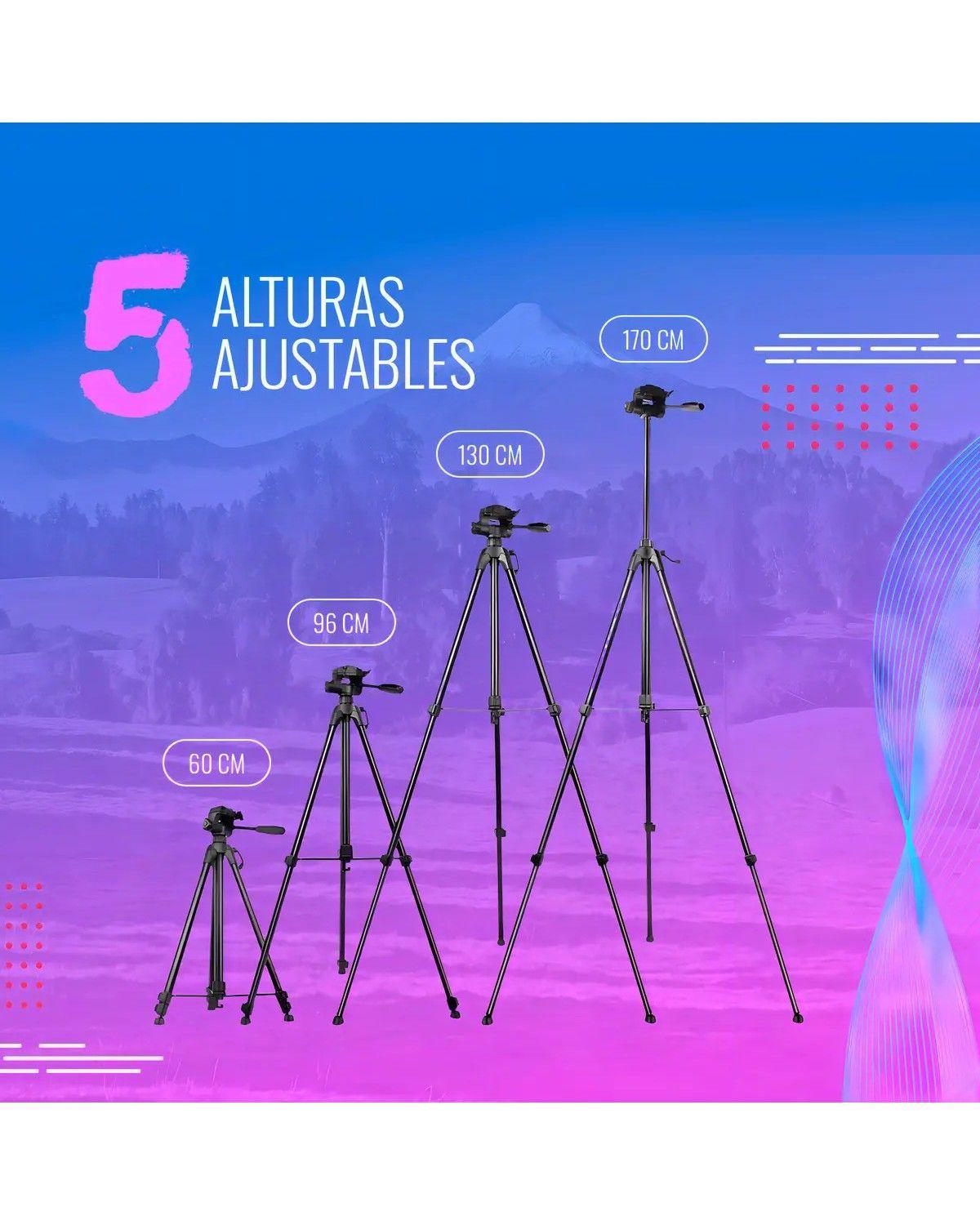 Trípode Profesional Con Celular O Cámara + Bolso Negro-2