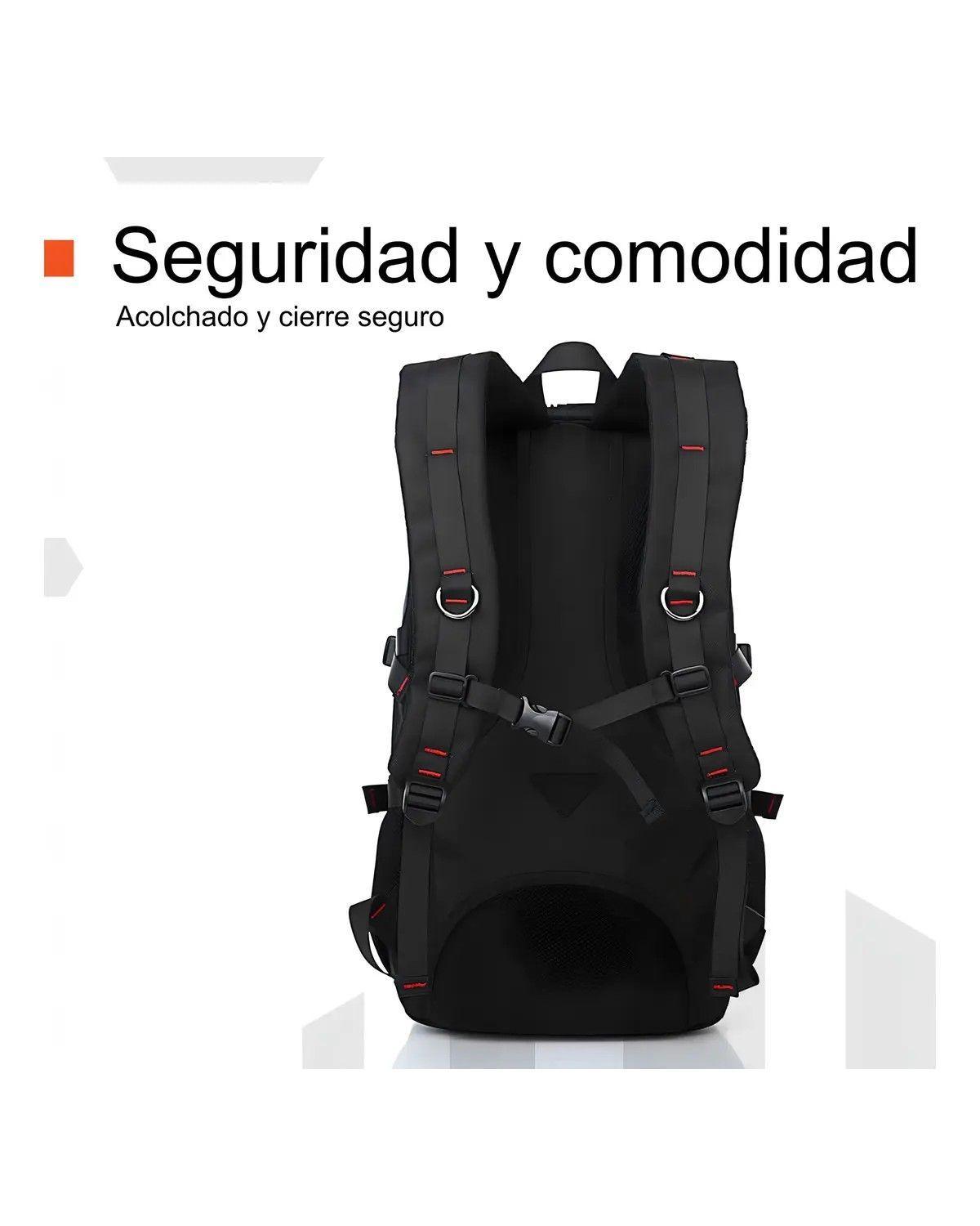 Mochila Notebook Outdoor Impermeable 35 lt Nylon Balistico - Negro-1