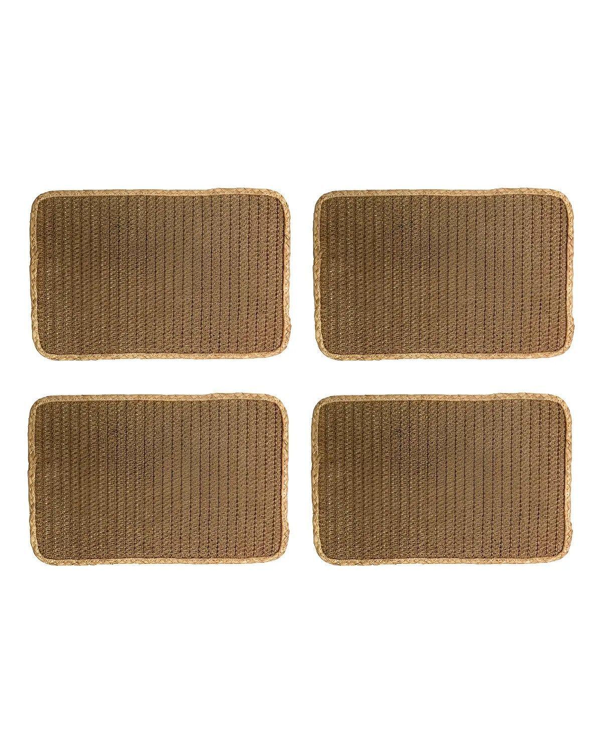 Set 4 Individuales Rectangulares Yute De 30x45cms Color Fibra Natural-1