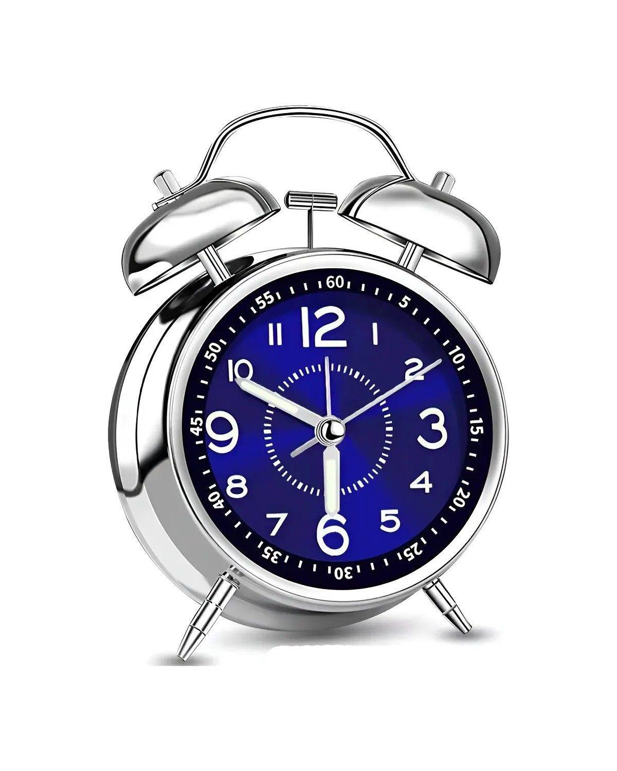 Reloj Despertador Luz Nocturna, De Campana Bimetálica-0
