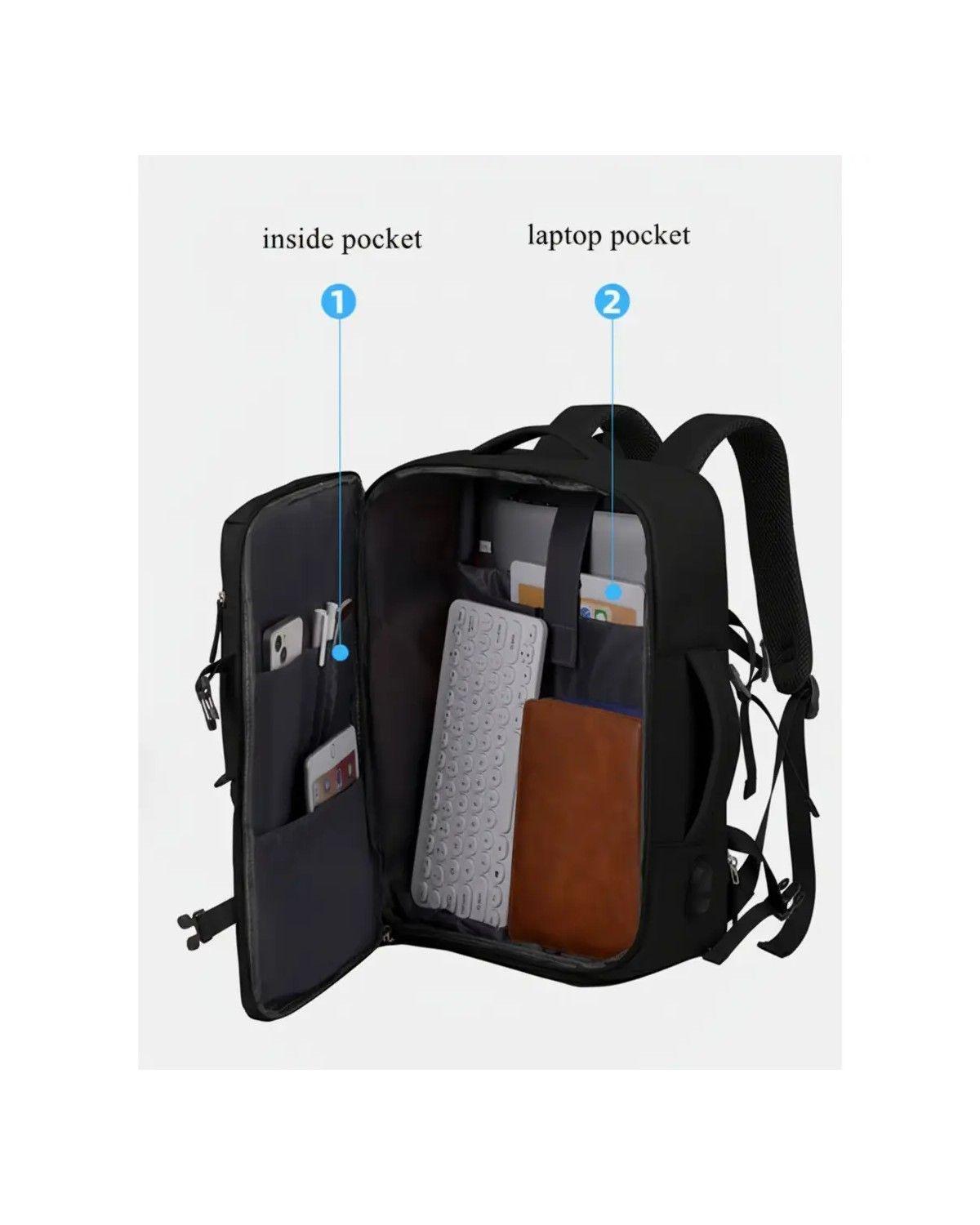 Mochila Tiktok 35l Cabina Viaje Avion Expandible-1