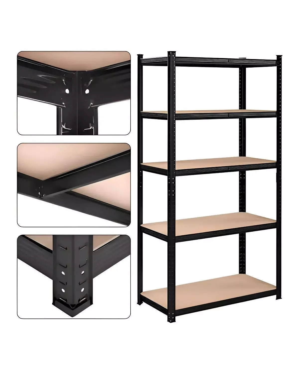 Estante Metalico 180x90x40 Organizador Oficinas Color Negro-0