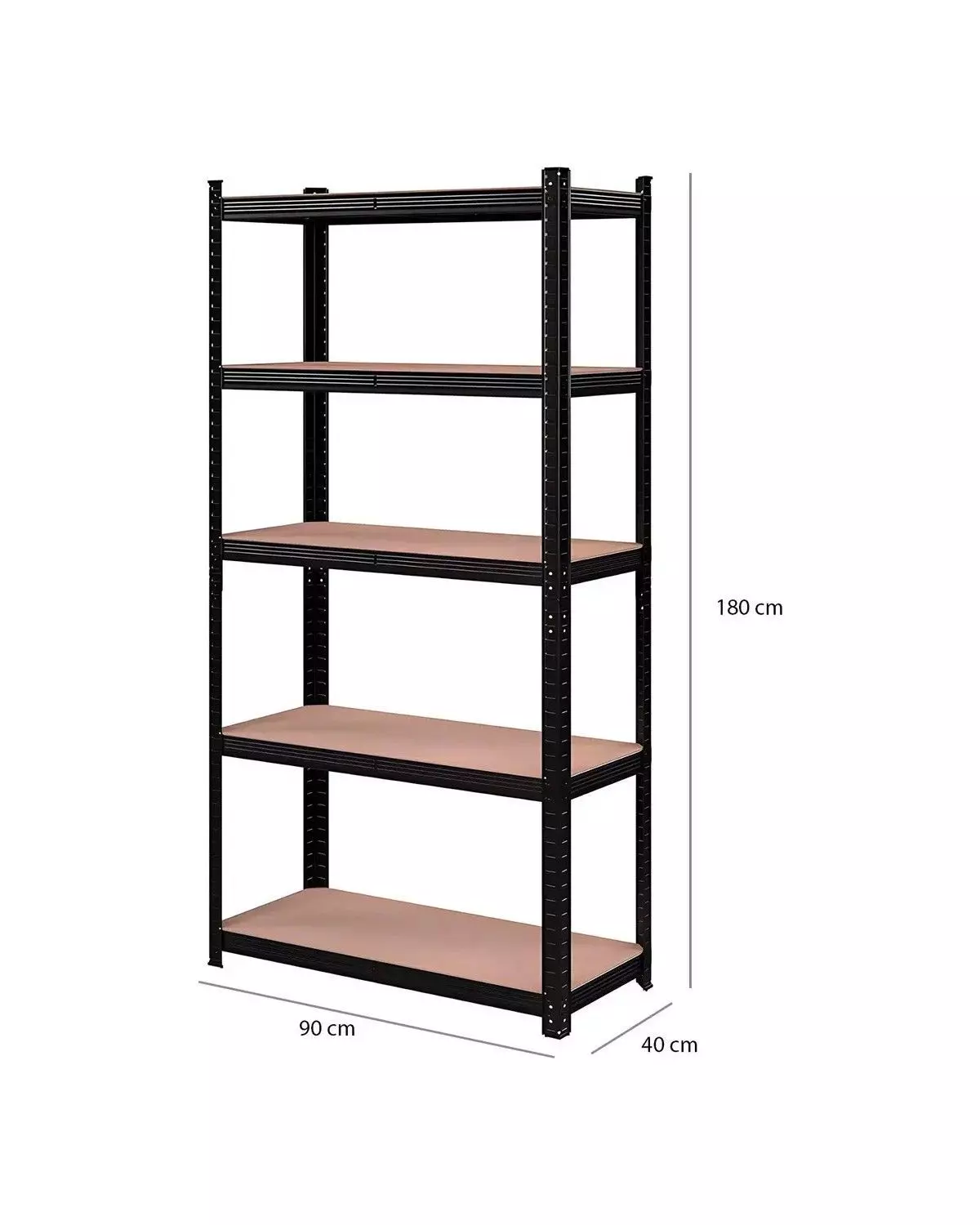 Estante Metalico 180x90x40 Organizador Oficinas Color Negro-2