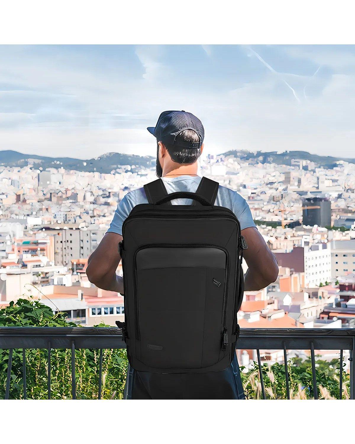 Mochila De Viaje Impermeable Para Hombre Y Mujer Maleta Expandible Antirrobo De 40 L-2