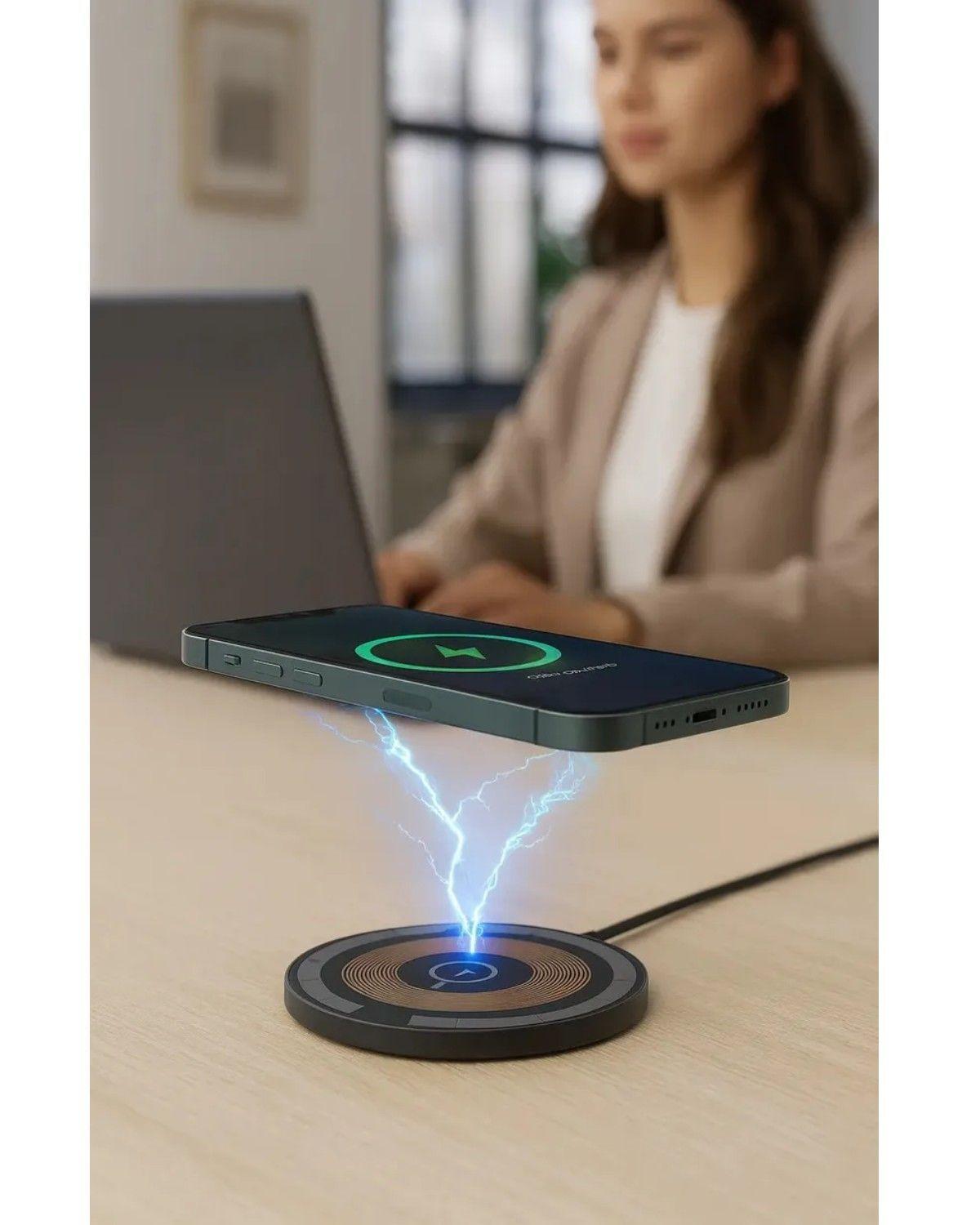 Cargador Magnético Inalámbrico Rápido para iPhone y Samsung con USB-C-3