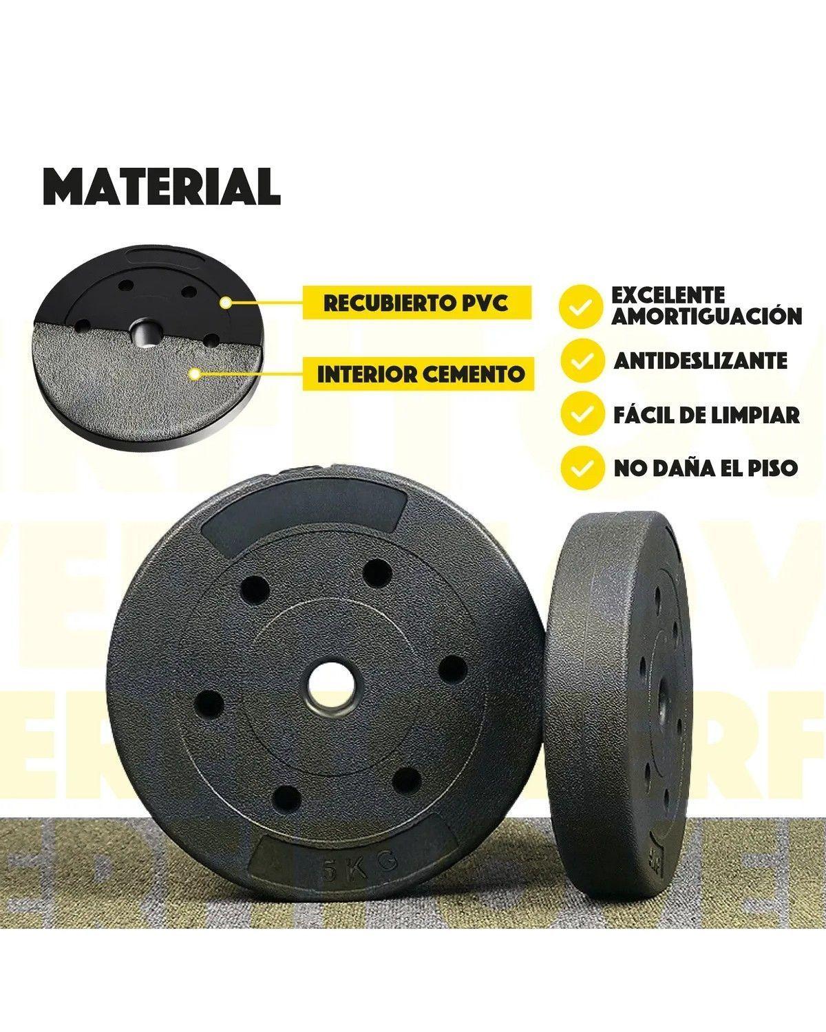 Set 2 Discos Preolimpicos Pesas Para Barra Gym-3