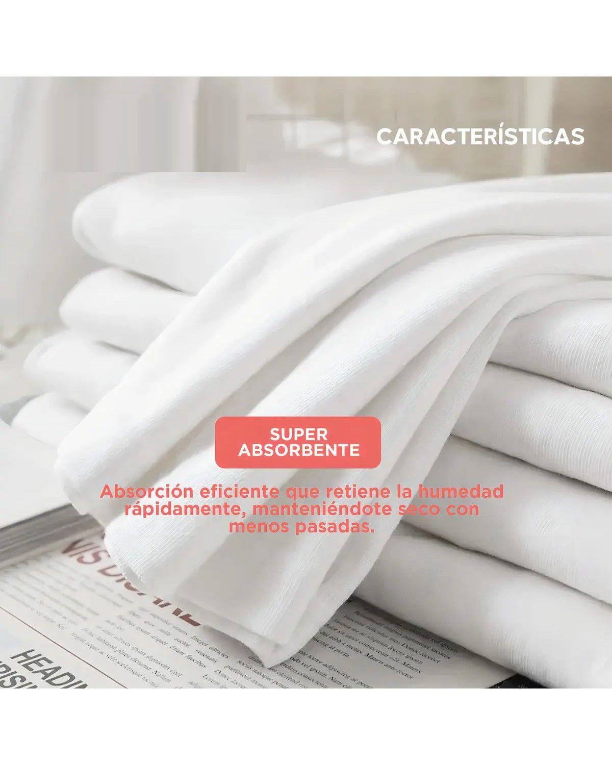 Toallas De Baño Algodon Suave 350 Gsm Cuerpo Y Manos Poliester Absorbente Set X2-3