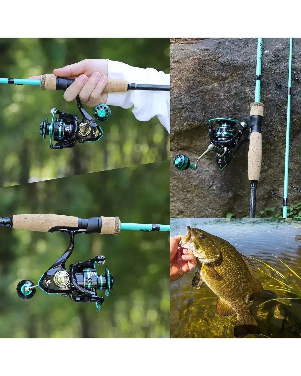 Carrete De Pesca Giratorio Profesional 5:2:1 12 Ejes Azul Petróleo Derecho/izquierdo-3