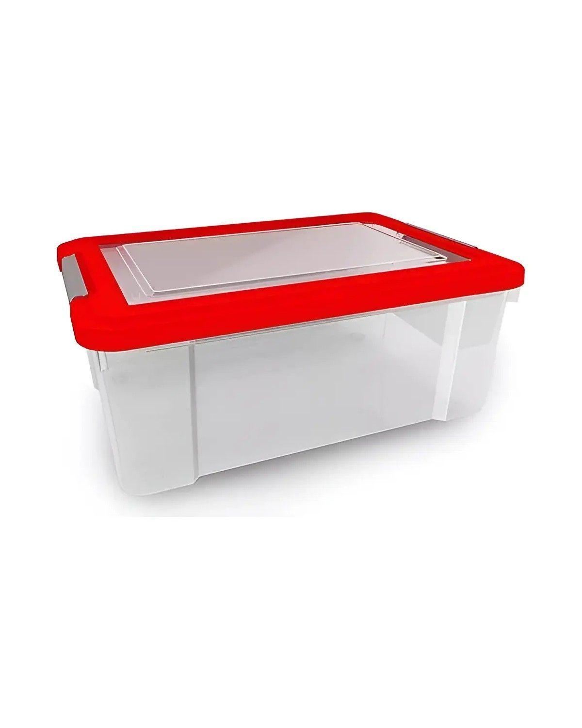 Caja Escolar Organizadora Grande 68lts Transparente Con Tapa-3