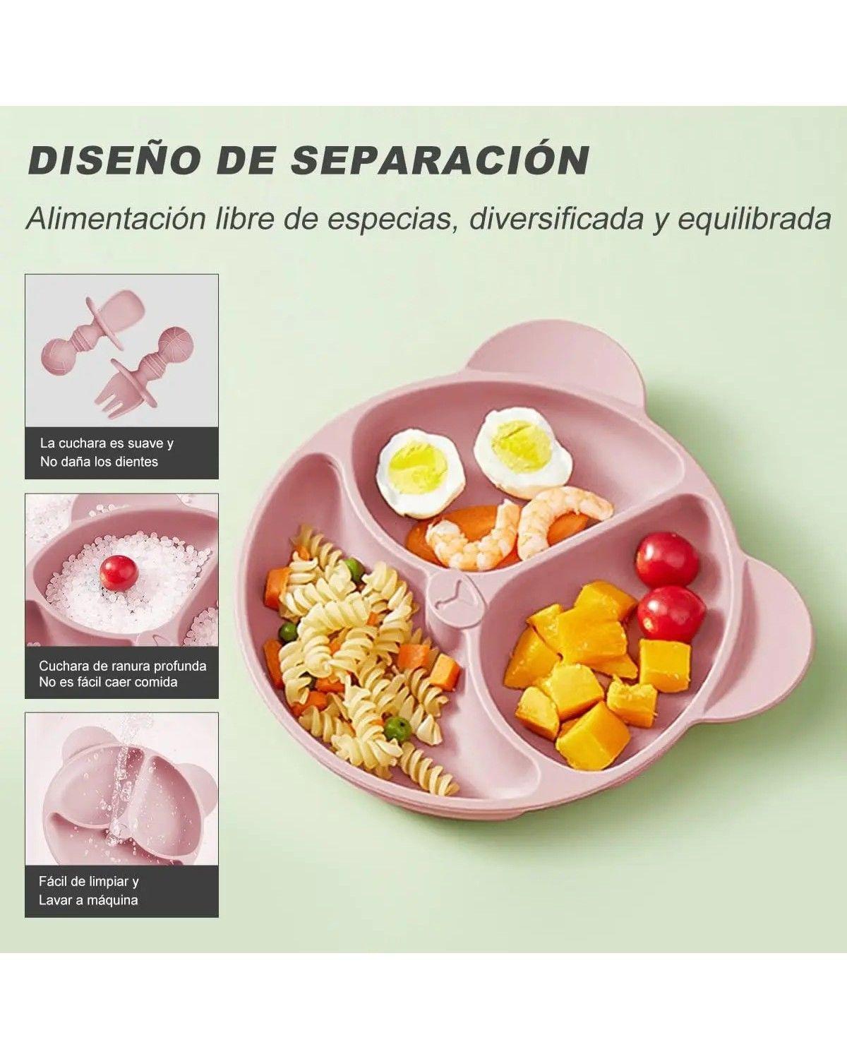 Set De Alimentación Silicona Dividida Con Ventosa Bebés 10pz-3