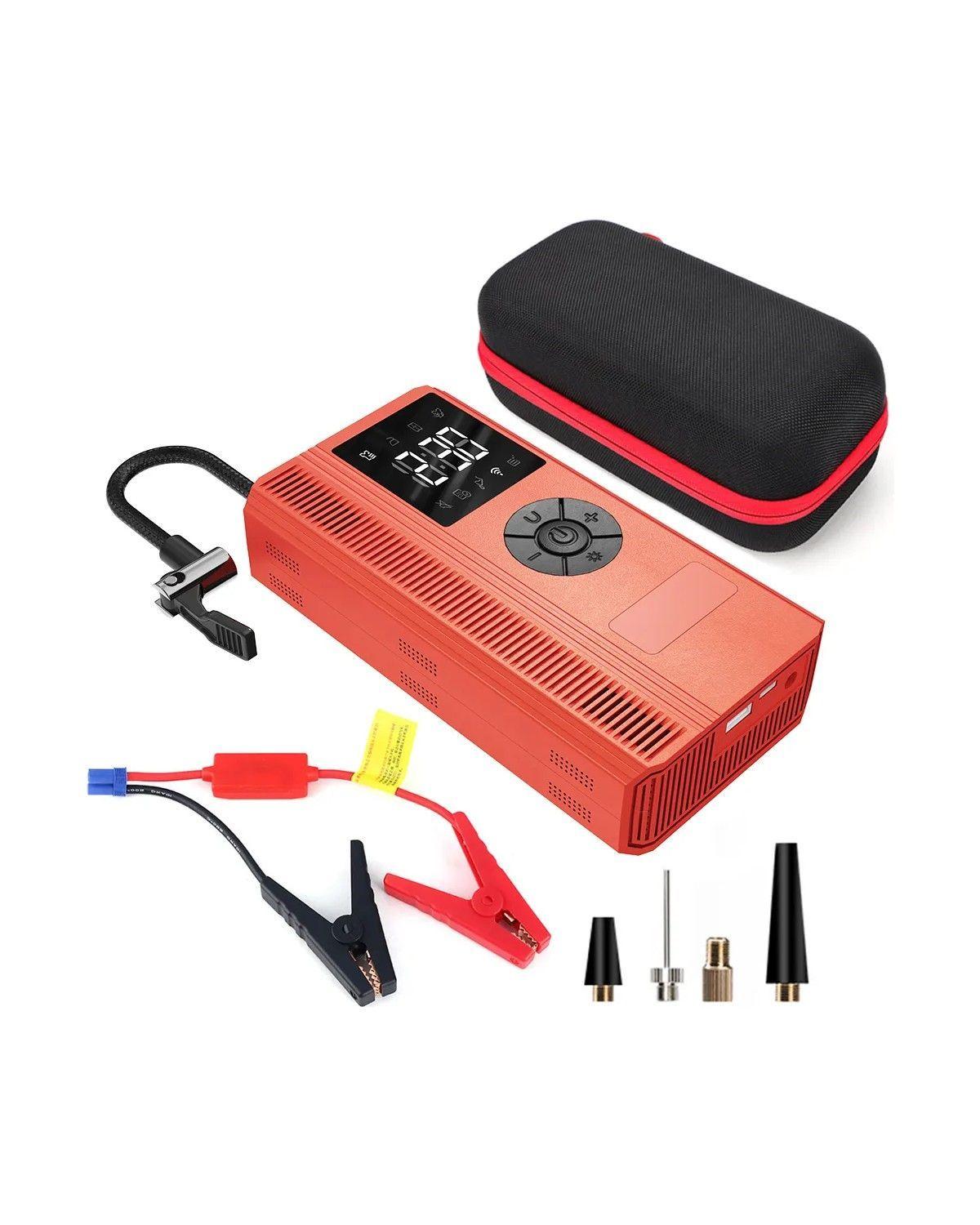 Arrancador 9000mAh Con Compresor 150PSI 6000A Para Coche Y Emergencias-0