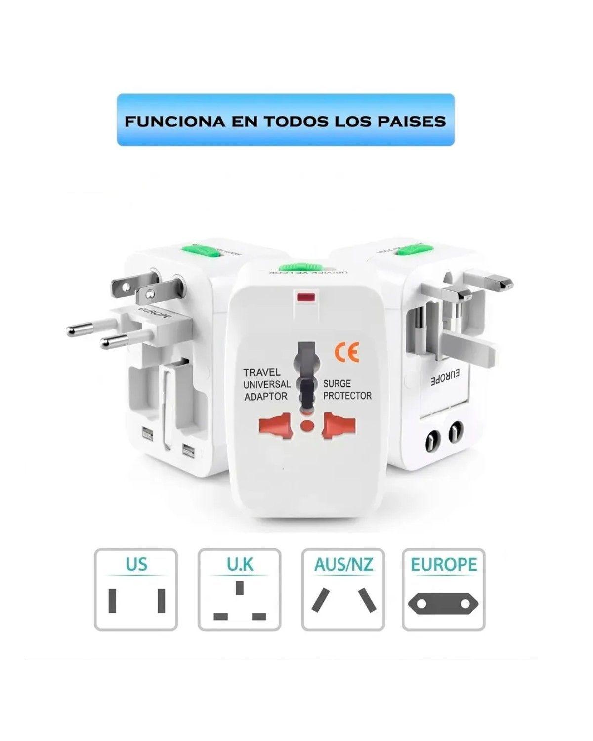 Pack de 3 Adaptadores Universales para Viajes, Enchufe Internacional tipo A, C, G-2