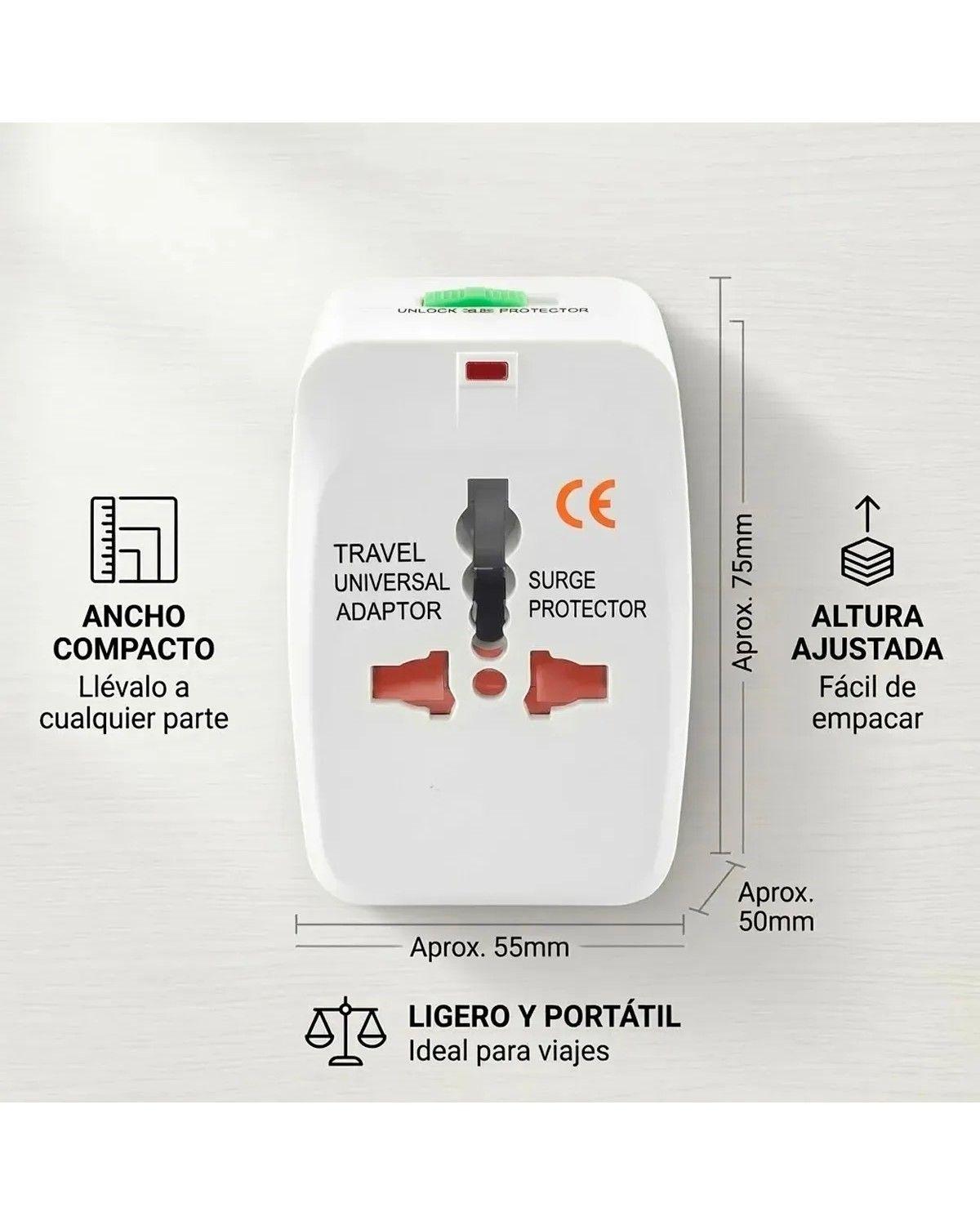 Pack de 3 Adaptadores Universales para Viajes, Enchufe Internacional tipo A, C, G-3