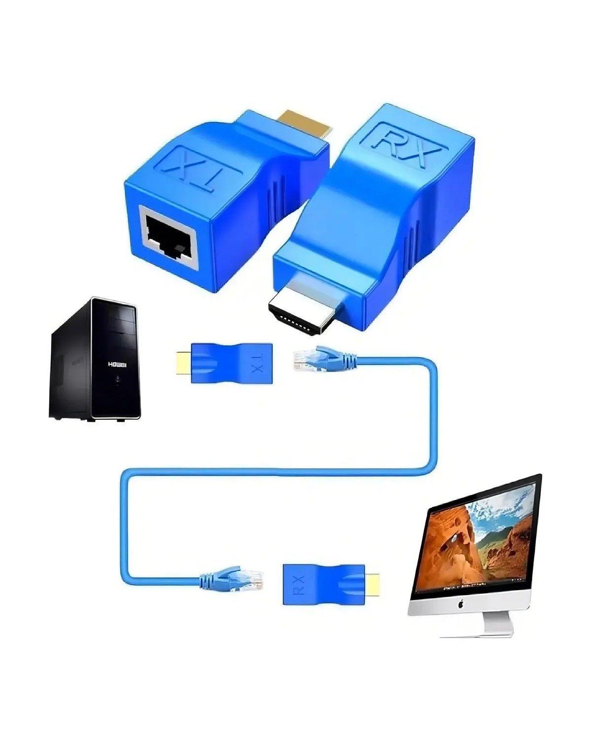 Adaptador Extensor HDMI a RJ45 4K 30m para TV y Proyector-1