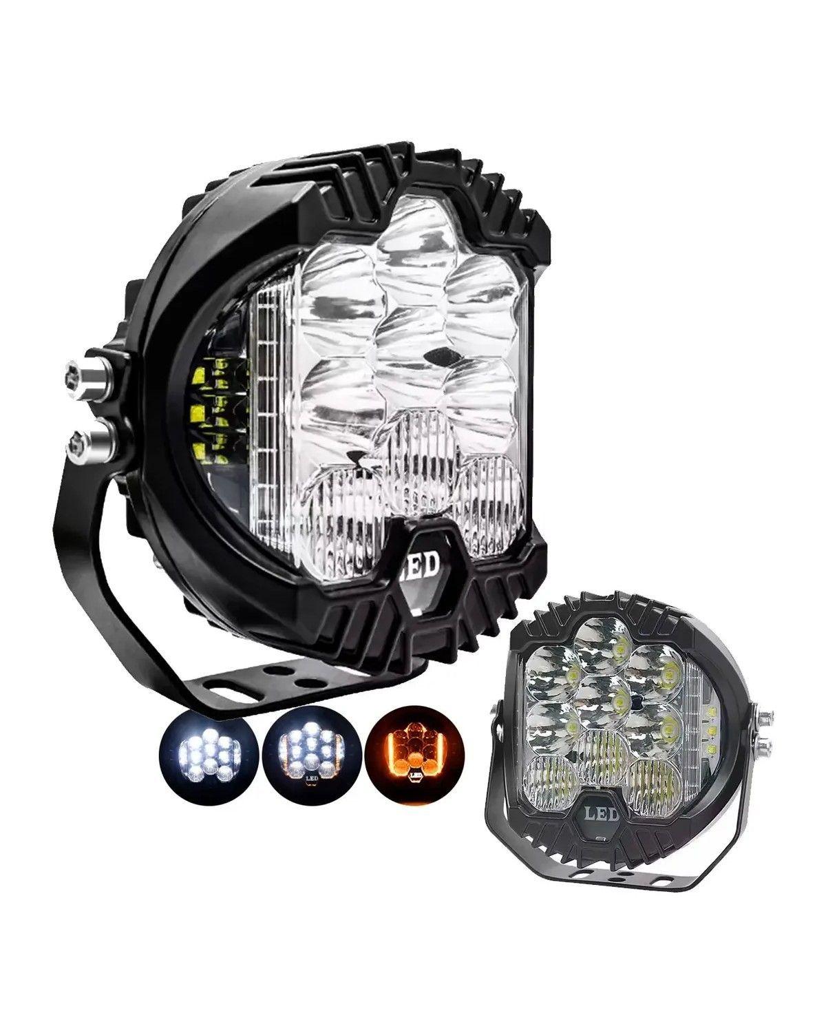 Neblinero 15 Led 3 Caras Blanco -Estrobo Y Fija El Par-2