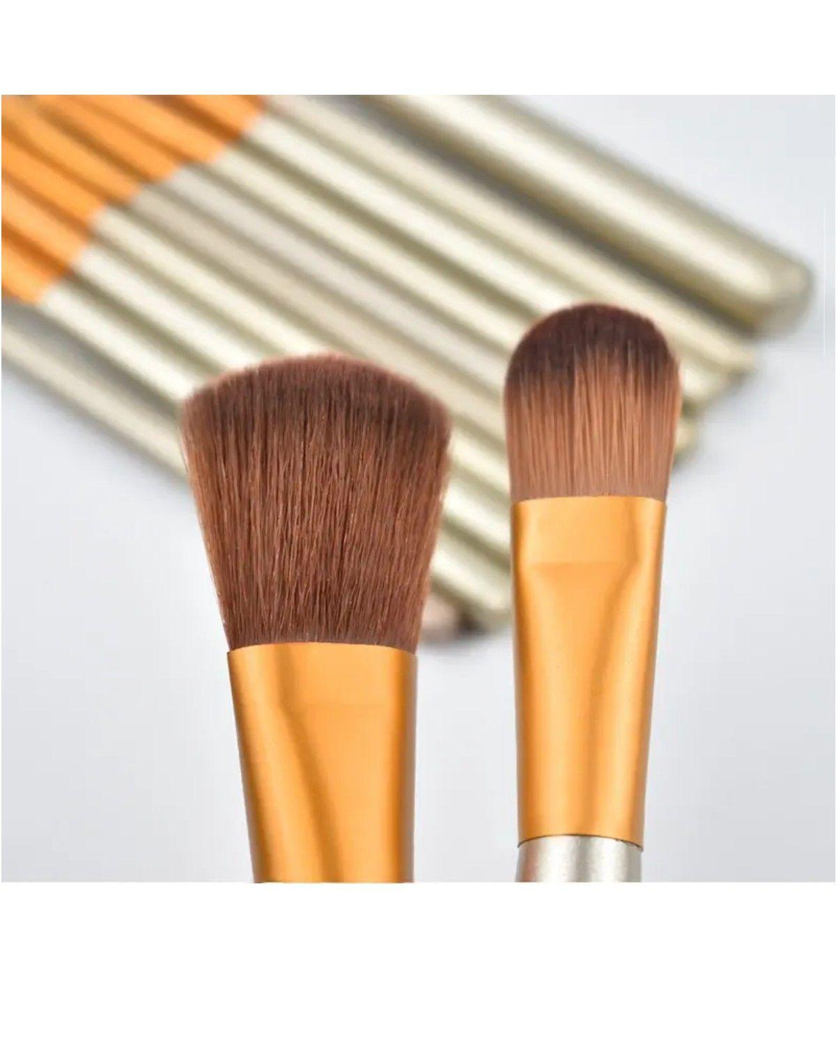 Set 12 Brochas Para Maquillaje Con Cajita Estuche Metálica-3