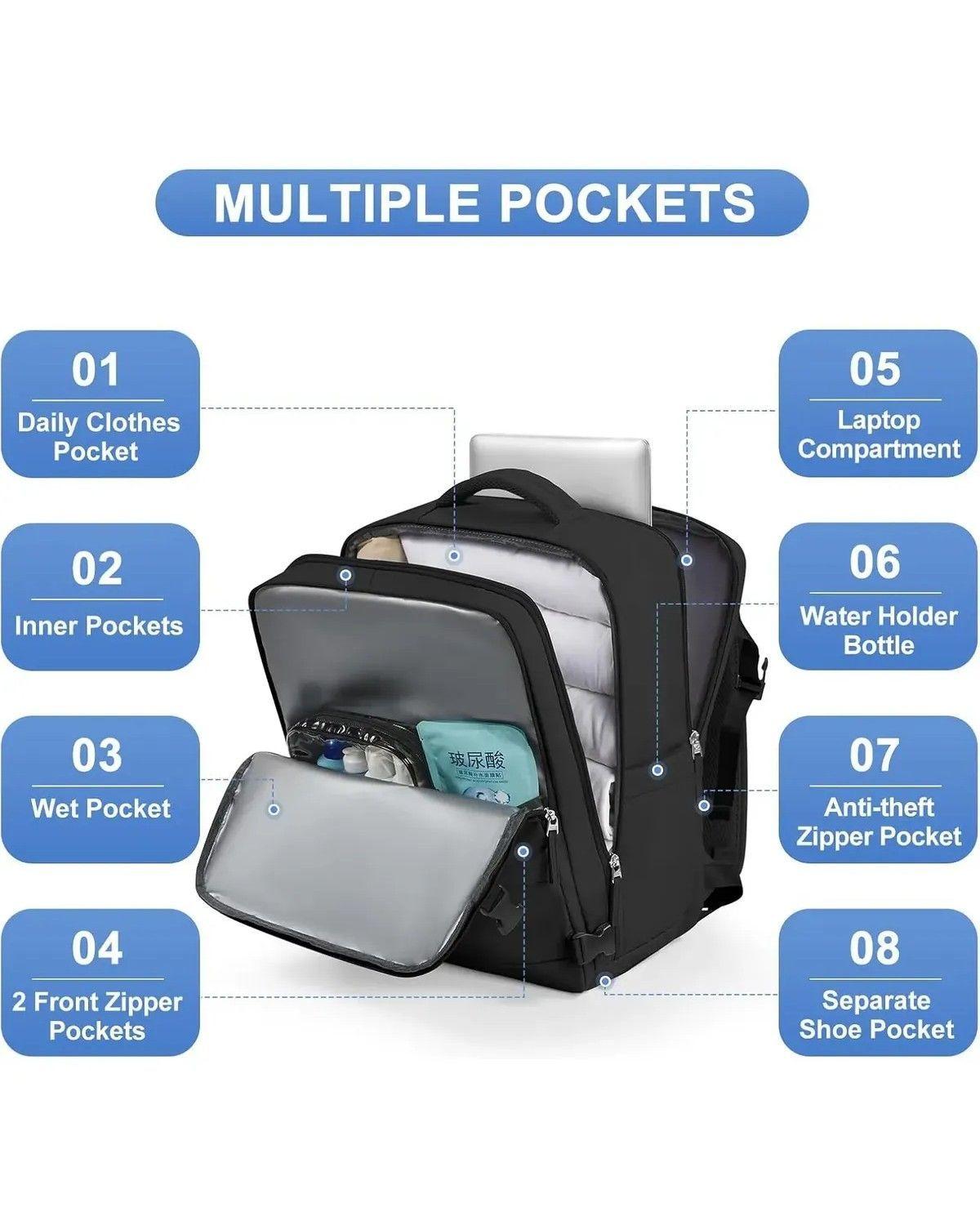 Mochila De Viaje Avión Aprobado Gran Capacidad 40l-3