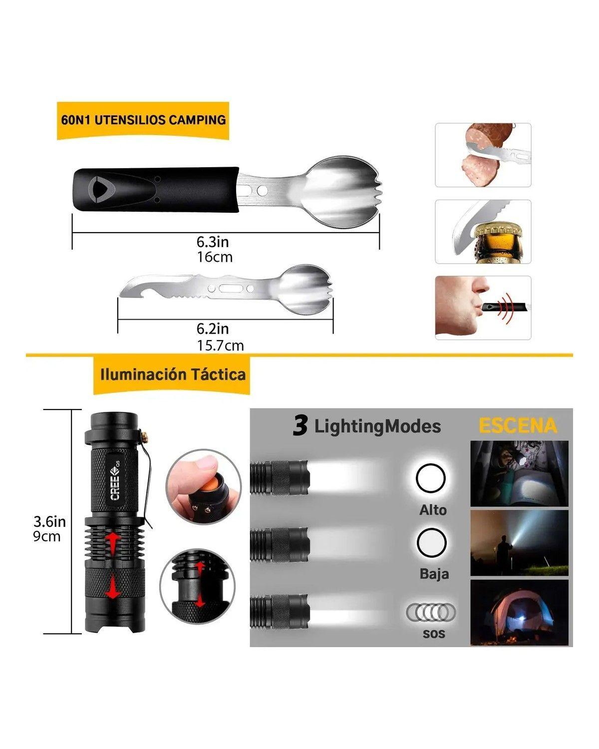 Kit De Supervivencia De Accesorios Para Camping 60 En 1-2