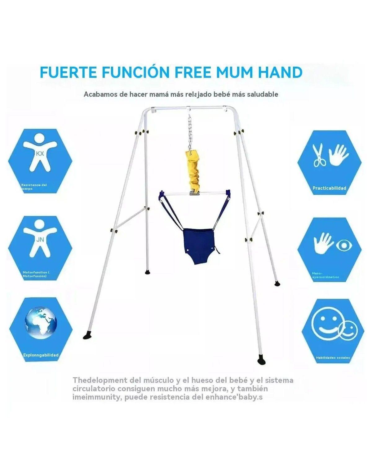 Columpio Saltador De Puerta Con Soporte Para Bebé Blanco-2