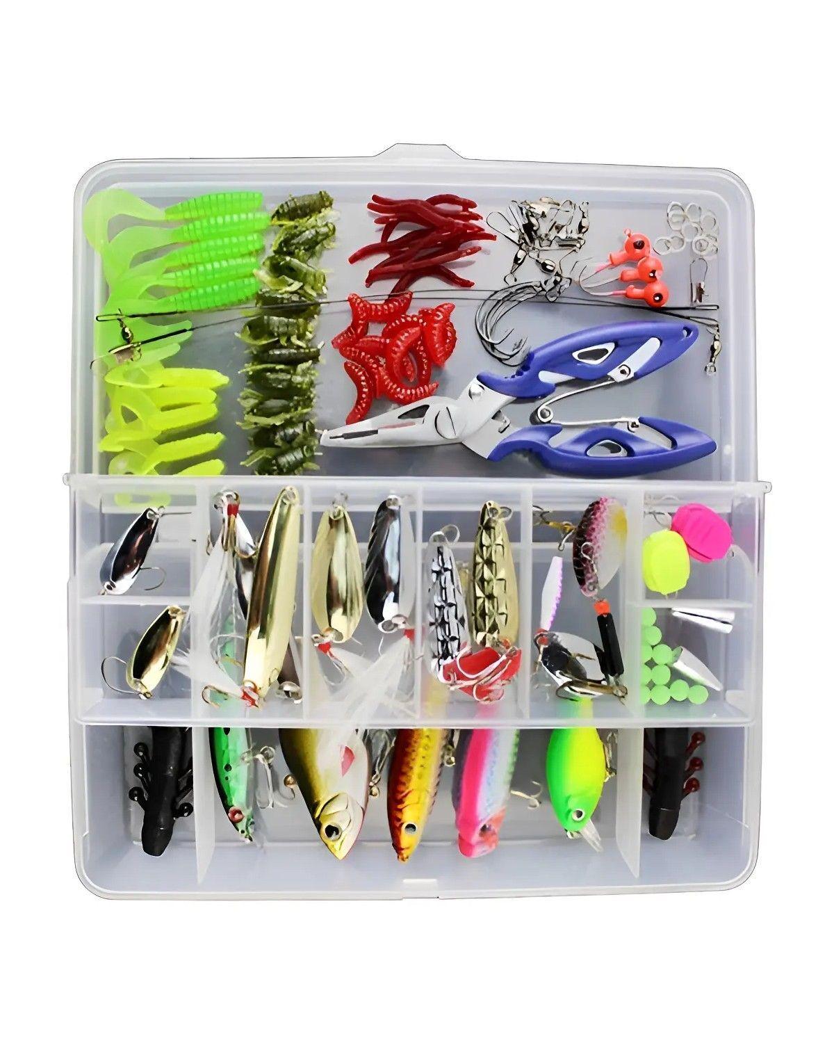 Kit De Pesca Con Cebo Artificial, Alicates Y Funda-0