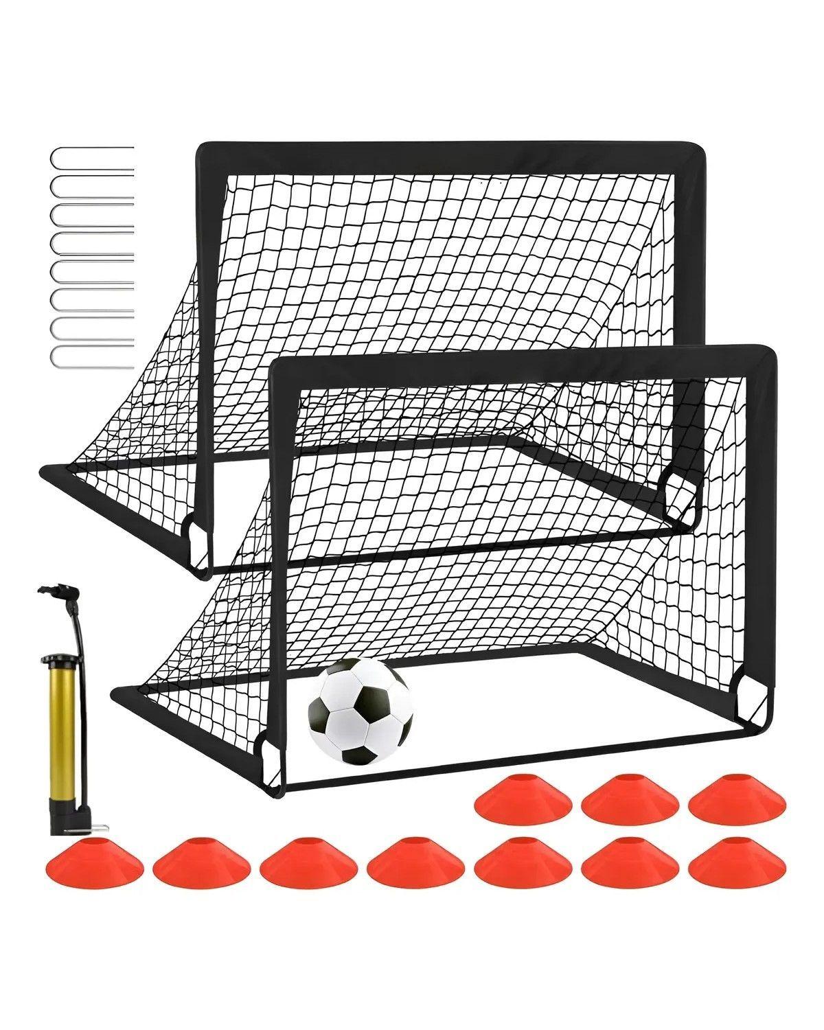2 juego De Porterías De Fútbol Portátil Para Niños + accesorios-0