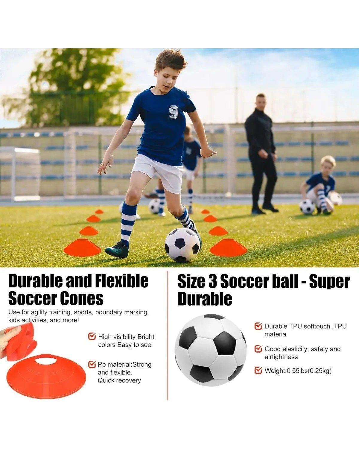 2 juego De Porterías De Fútbol Portátil Para Niños + accesorios-2