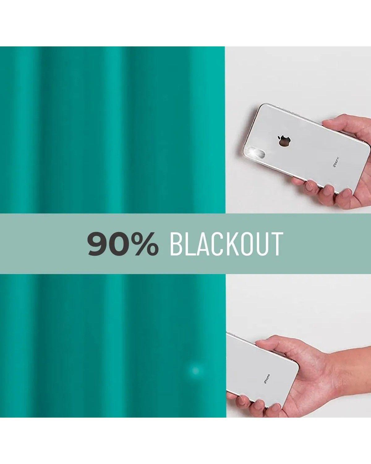 Cortina Semi Blackout Un Paño 140x220cm Aislante Color Turquesa-2