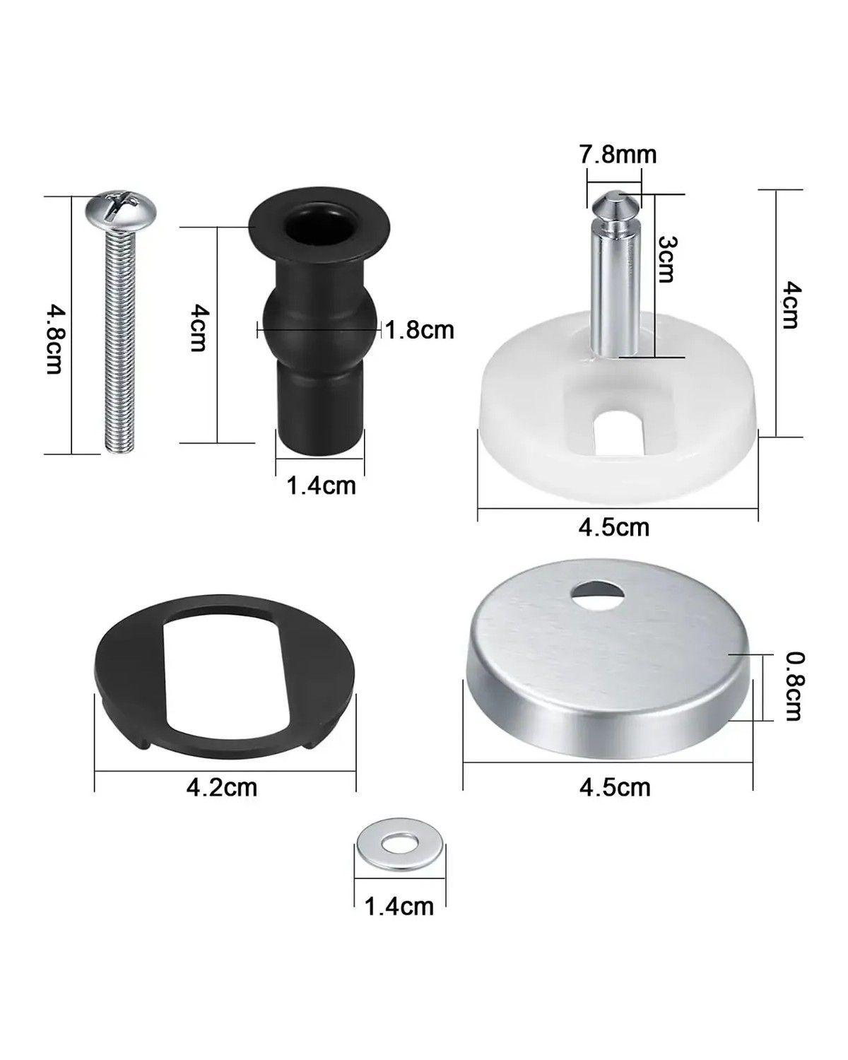 4pcs Bisagras De Asiento Inodoro, Tornillo Goma Expansible-1