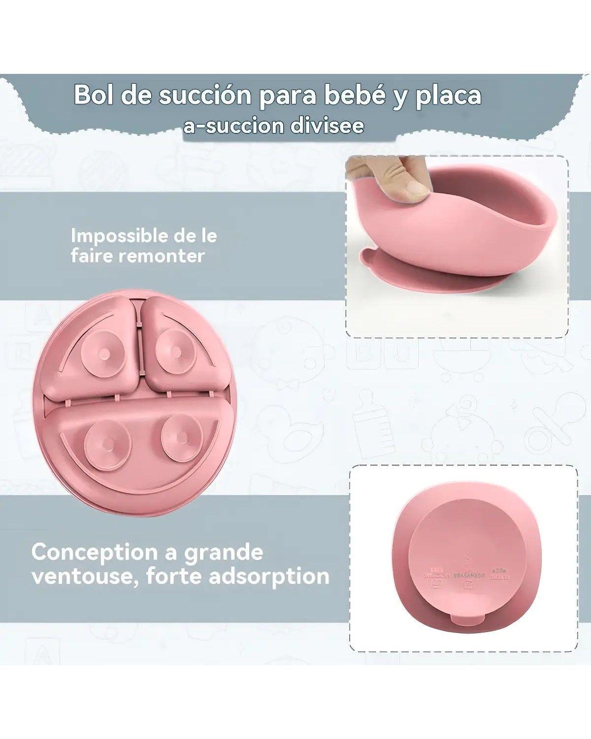 Set Alimentación Bebé Silicona Libre de Bpa Antideslizante 12pcs-2