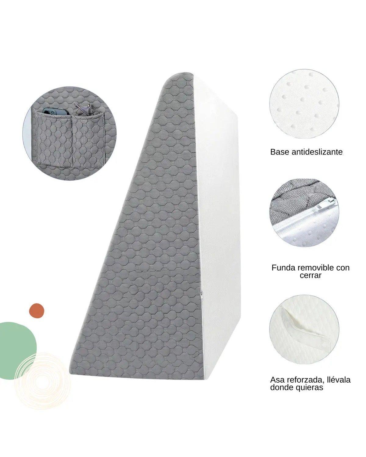 Almohada Cojín Respaldo Lumbar Antirreflujo Ortopédica Espalda Multiposición Tipo Cuña Espuma-3