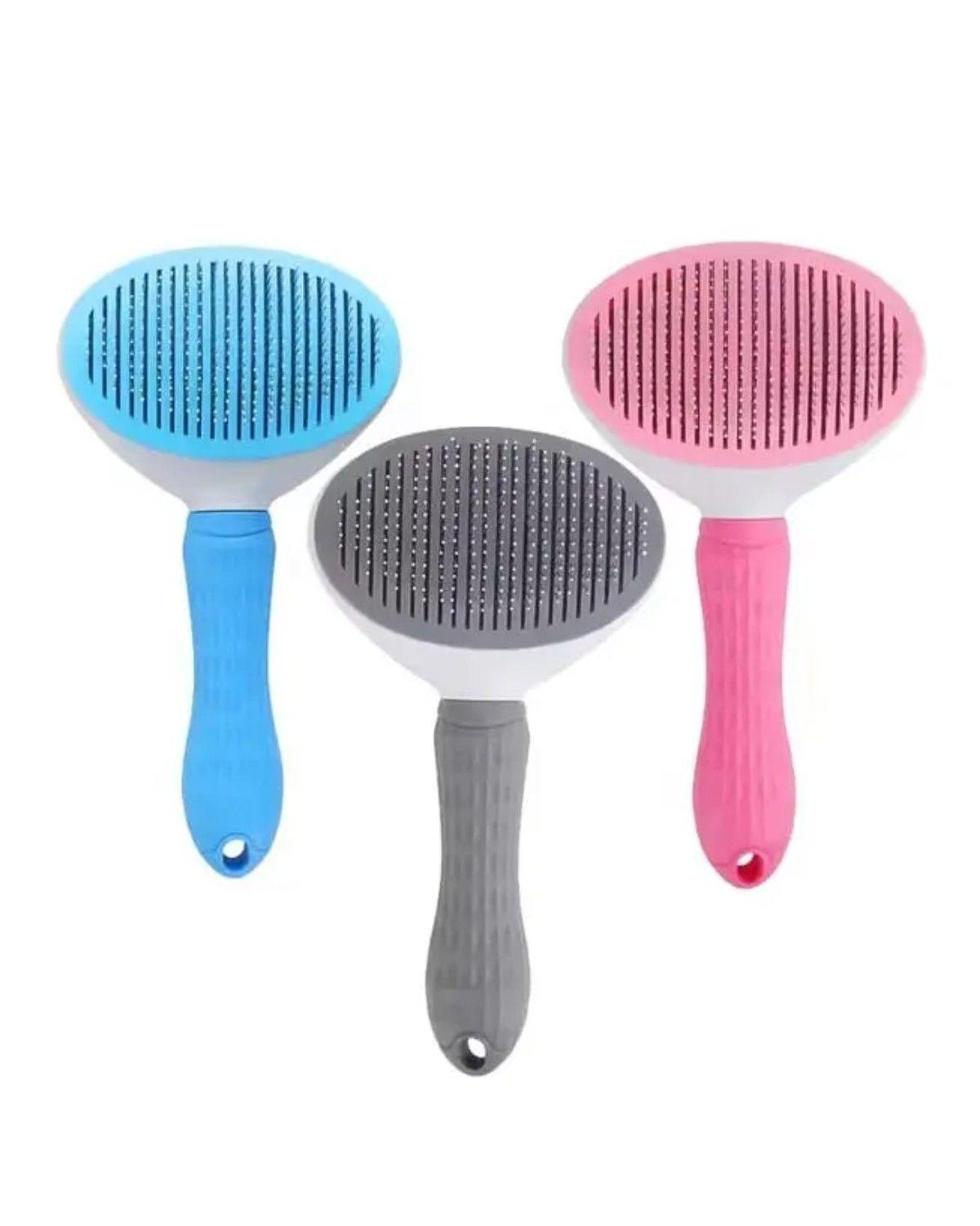Cepillo Para Perros Y Gatos, Expulsador De Cabello Color Rosa-2