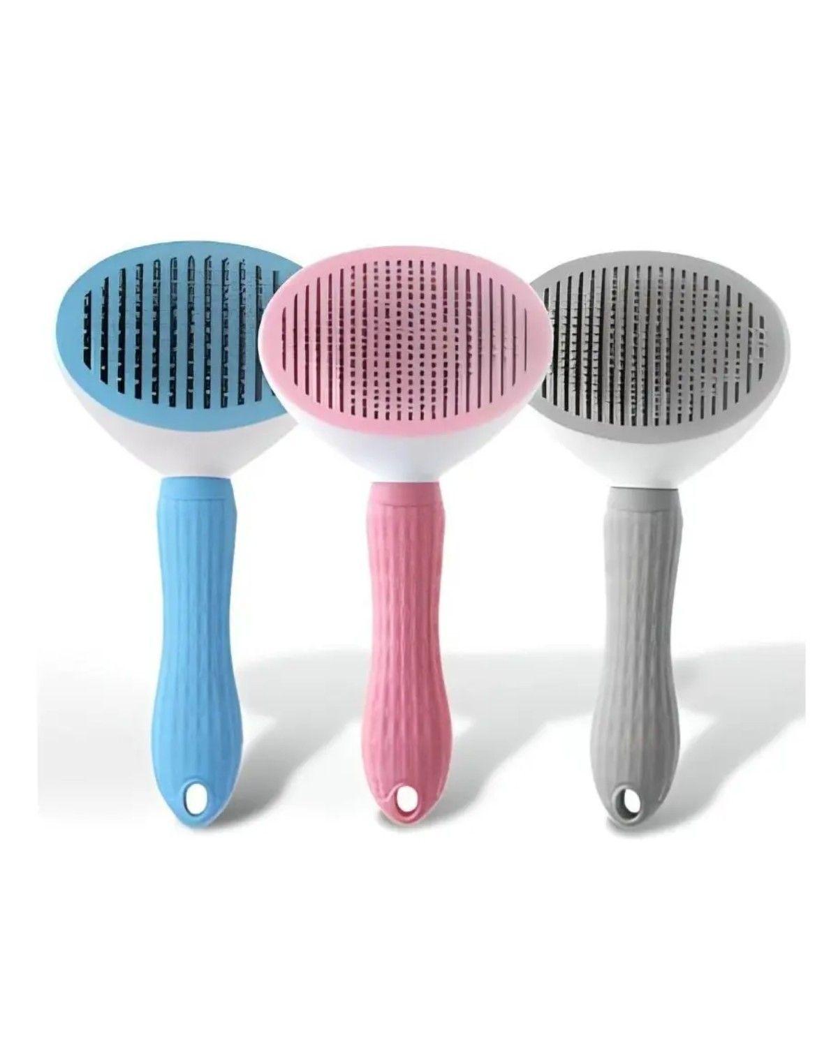 Cepillo Para Perros Y Gatos, Expulsador De Cabello Color Rosa-3