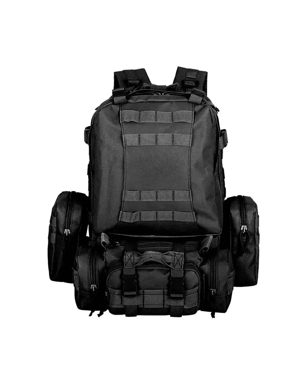 Mochila tactica militar outdoor Tac P50 50l impermeable color negro-0