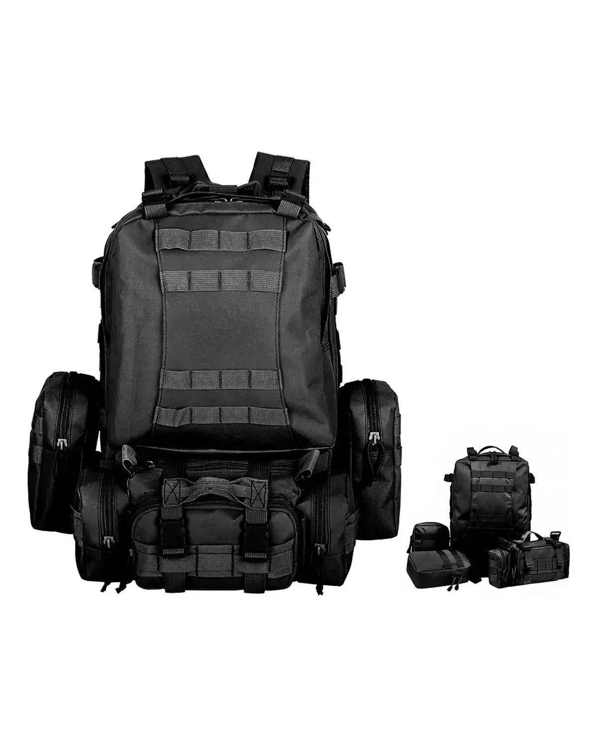 Mochila tactica militar outdoor Tac P50 50l impermeable color negro-2