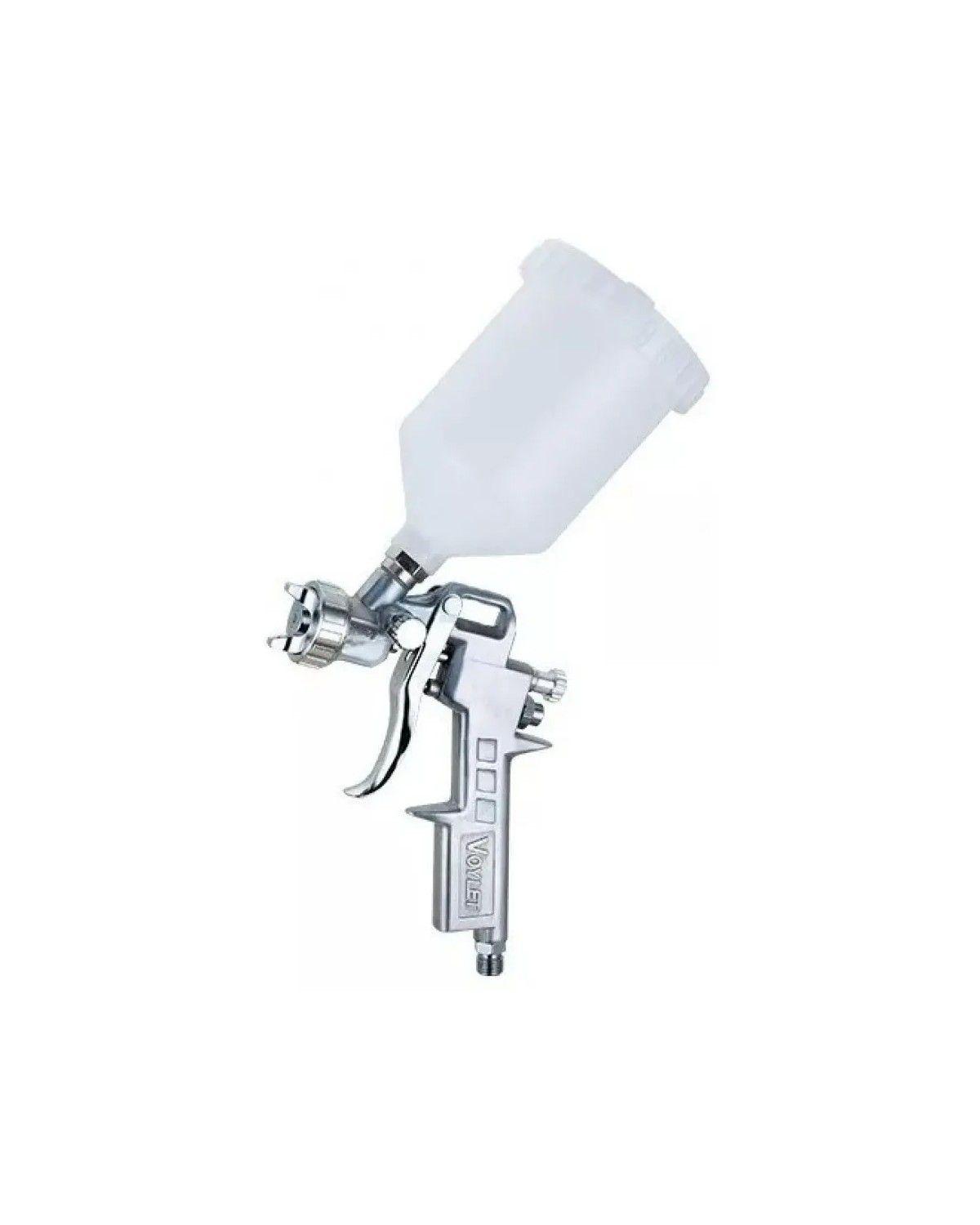 Pistola para pintar gravedad metal tanque 600ml plateado-0