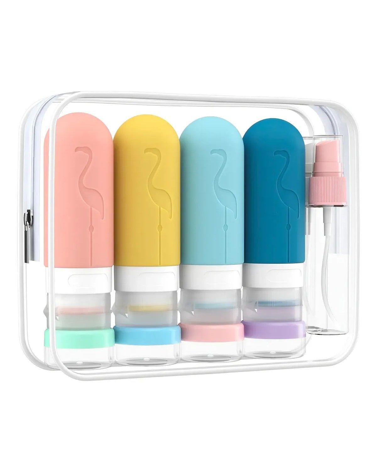 Set Botella De Viaje Dispensadora 17 Contenedores Accesorios-0