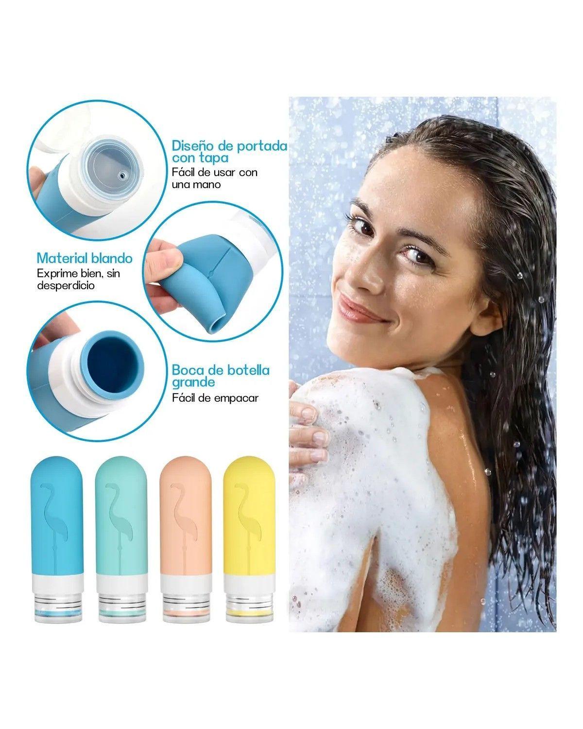 Set Botella De Viaje Dispensadora 17 Contenedores Accesorios-2