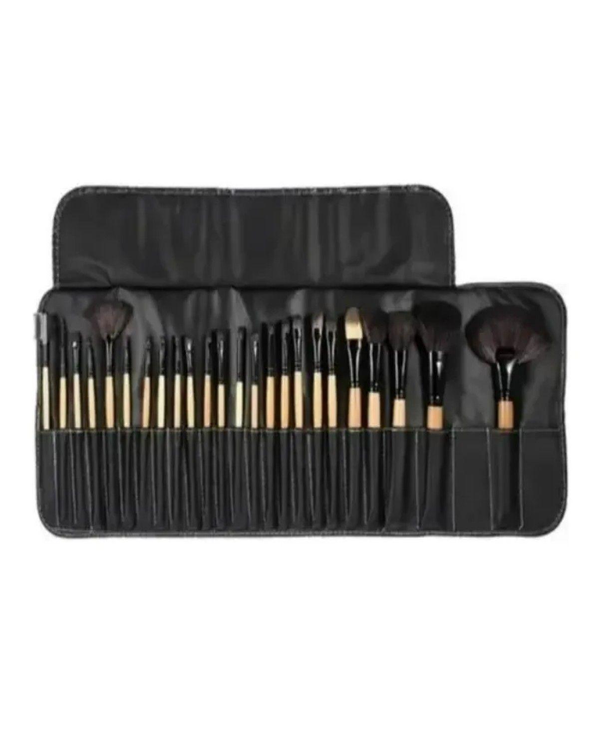 Set 32 Pinceles Y Brochas Maquillaje + Bolso Organizador Color Negro-0