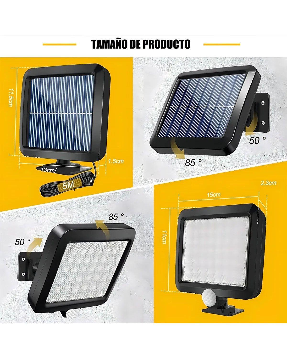 Pack 4 Qp Focos Solares Potentes 250 Watts Carcasa Negro Luz Blanco Frío-1