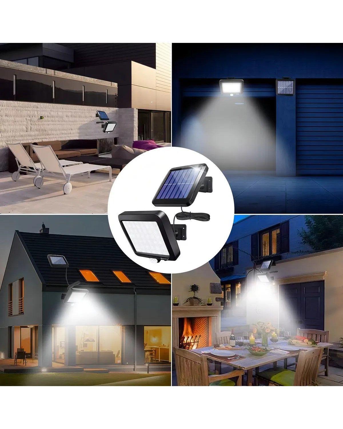 Pack 4 Qp Focos Solares Potentes 250 Watts Carcasa Negro Luz Blanco Frío-3