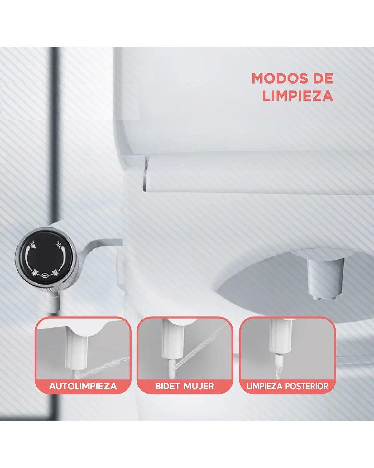 Bidet Ducha Wc Inodoro Set Universal Flujo Ajustable Color Blanco-2